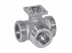 Кран запорный 3-х ходовой, шаровой, с наружной резьбой, kvs - 16 m3/h, DN 30 PN16