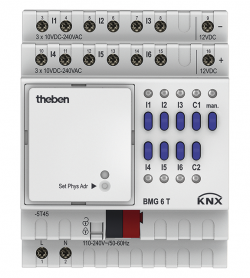 Бинарные входы BMG 6 T KNX, базовый модуль, 6 каналов, расширение до 18 каналов, на DIN рейку