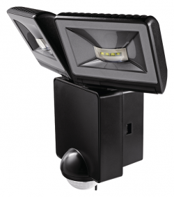 LUXA 102-140 LED 16Вт датчик движения, угол 140°, с LED прожектором 16Вт, 6000K, черный, IP44, ЗАМЕНА для 1020924