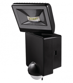 LUXA 102-140 LED 8Вт датчик движения, угол 140°, с LED прожектором 8Вт, 6000K, черный, IP44, ЗАМЕНА для 1020922