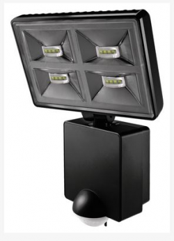 Датчик движения LUXA 102-180 LED, угол 180°, с LED прожектором 32 Вт, 2000 лм, черный, IP55