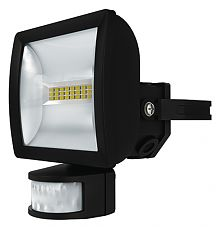 Датчик движения theLeda E10 BK, угол 180°, с LED прожектором 10 Вт, 685 лм, черный, IP55