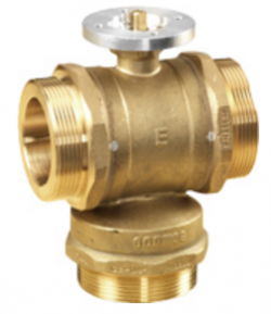 Трехходовой регулирующий шаровой клапан, PN25, 2…120 °C, DN50, G2 3/4", Kvs 40