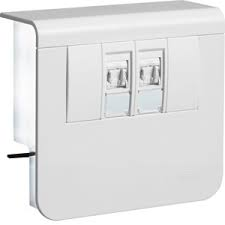 Держатель устройств SL new, c двумя разъёмами-2xRJ45 Кат.6 UAE WE (8/8), для профиля 20х55мм, PC/ABS без галогенов, чисто белый