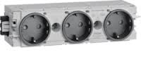 Розетка Schuko Ecoline тройная, 16A, 230В АС, в С-профиль, цвет гнёзд антрацит RAL9011