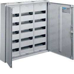 Щиток открытой установки, секционный, с оснасткой, IP44, 800x800x161мм (ВхШхГ), две двери, RAL9010