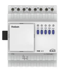 Актуатор RME 4 U KNX, модуль расширения, 4 канала, на DIN-рейку, IP20