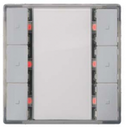 Выключатель кнопочный UP 223/34 DELTA i-system, тройной (6 кнопок), с LED индикацией и термодатчиком, алюминиевый металлик