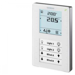 Модуль комнатный KNX с датчиком температуры, конфигурируемые сенсорные клавиши, LED дисплей, QMX3.P37