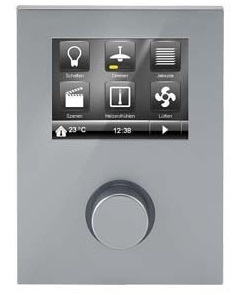 Комнатный контроллер Contouch‚ с шинным соединителем, алюминиевый металлик