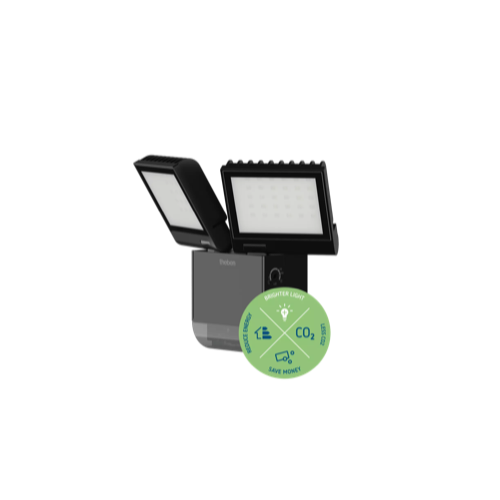 theLeda S17-100 BK, датчик движения 10м, 180°, с LED-прожектором 17Вт, 2x 900lm, 4000К, черный, IP55