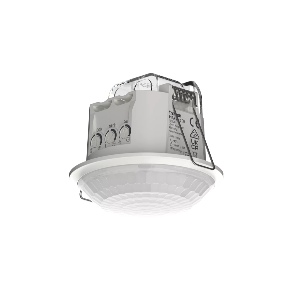 PIRA T8-2 DE, датчик движения, 360°, Ø8м, 2 канала, потолочный, врезной, IP21