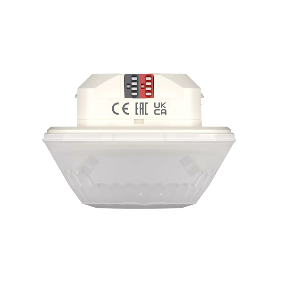 LUXA 103 S360-28 KNX UP WH, комбинированный датчик (присутствие, освещенность, температура), 360°, 28x5м, потолочный, в монт. коробку, IP54, белый