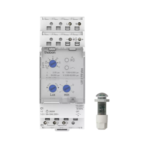 LUNA 110 plus EL, фотореле, 110-230VAC, 16A, 2,6кВт, датчик врезного монтажа IP65