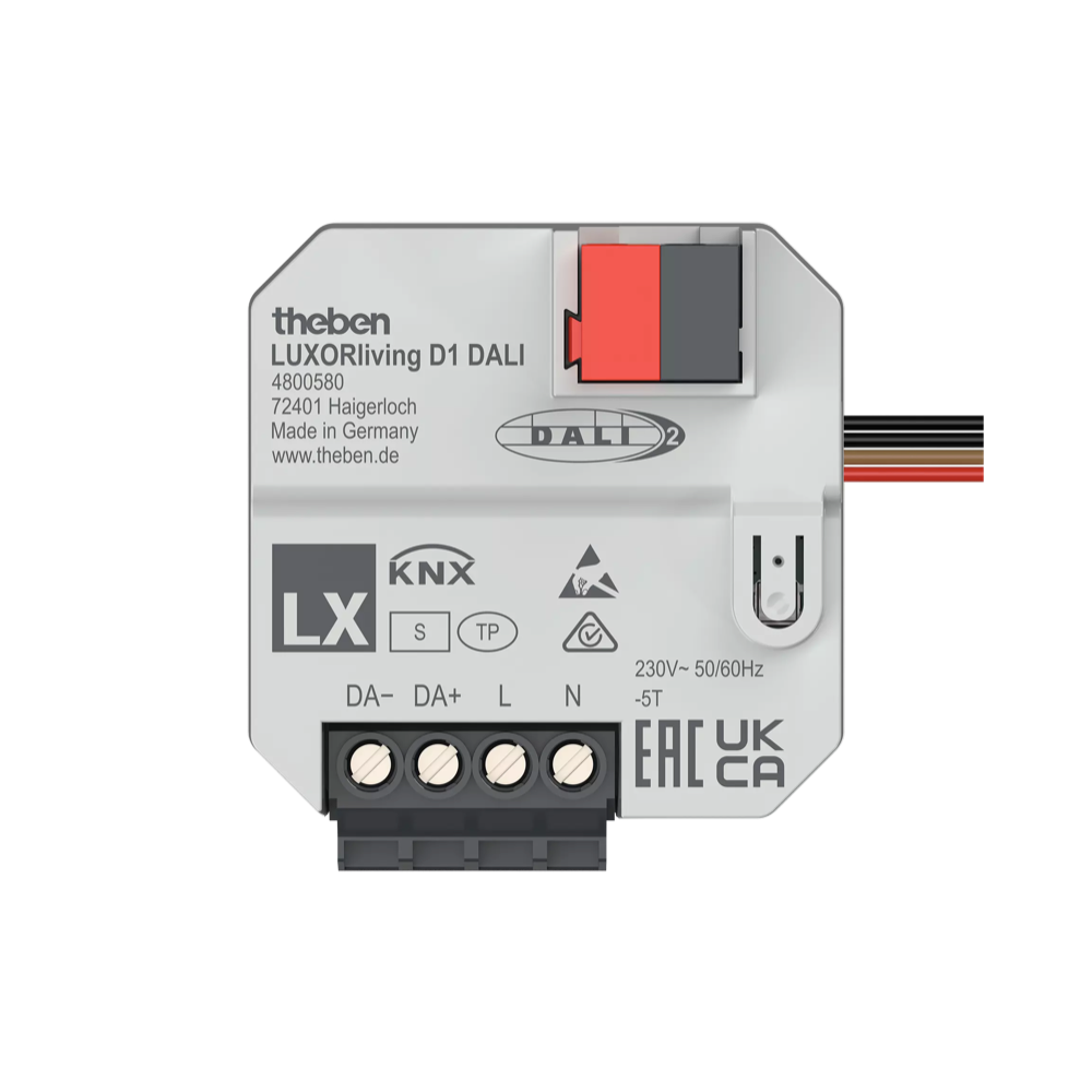 LUXORliving D1 DALI, DALI-интерфейс, до 30 ECG, 2 бинарных входа, RGB, RGBW, Tunable White, DT-8, скрытый монтаж, IP20