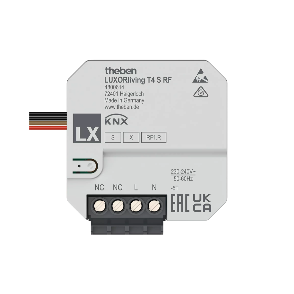 LUXORliving T4 S RF, интерфейс кнопок, 4 канала, 1х NTC (рекоментуем арт. 9070496), скрытый монтаж