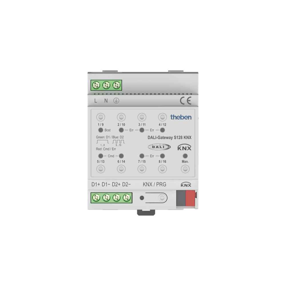 DALI-Gateway S128 KNX, DALI-шлюз KNX, 2х 64 DALI-устройств, DIN, 4TE