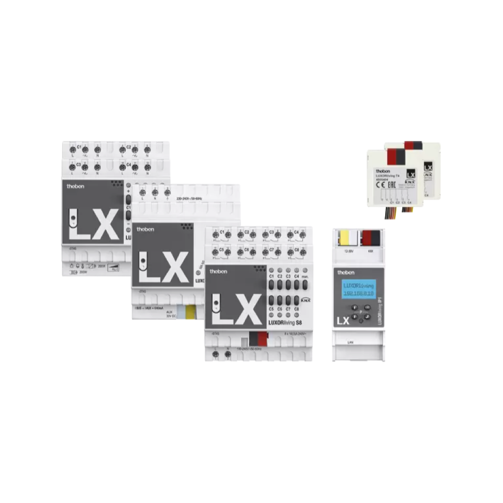 LUXORliving Set 2 “lighting“, 1x IP1, 1x P640, 1x S8, 1x D4, 2x T4