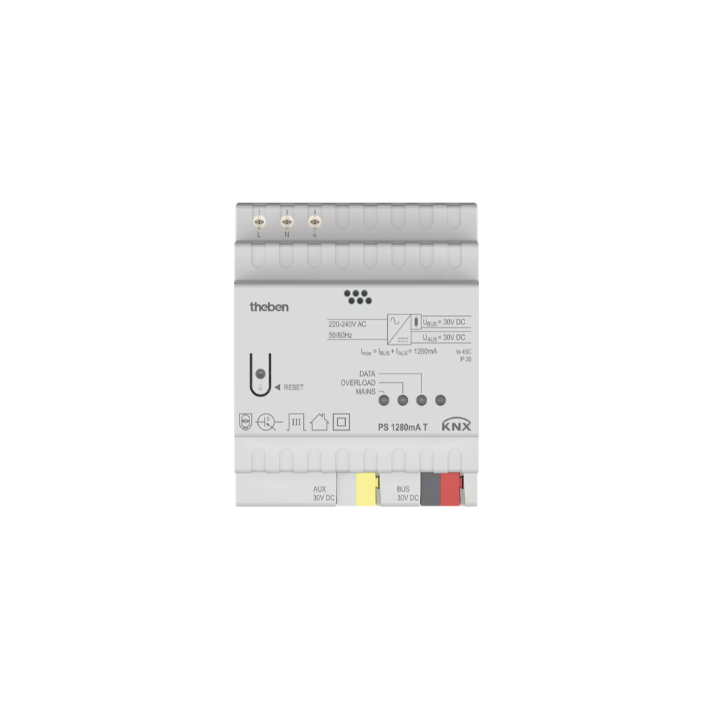 PS 1280 mA T KNX, источник питания 30VDC, ± 2V, SELV, DIN, 4TE, IP20