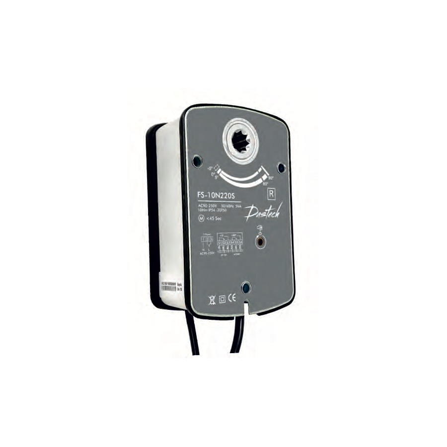 Электропривод Dastech FS-15N24S для клапанов дымоудаления, 15 Н·м, 24 В AC/DC, 2/3-позиционное