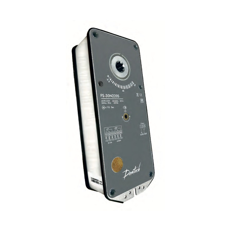 Электропривод Dastech FS-30N220S для клапанов дымоудаления, 30 Н·м, 100–240 В AC, 2/3-позиционное