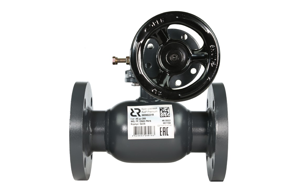 Стальной шаровой кран Ридан RJIP Premium RB/FF/WG DN65 PN25, стандартный проход (065N0331R)