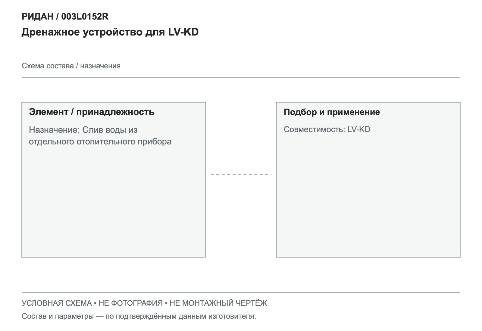 Дренажное устройство для LV-KD — Ридан 003L0152R