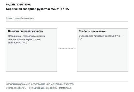 Сервисная запорная рукоятка M30×1,5 / RA — Ридан 013G3300R