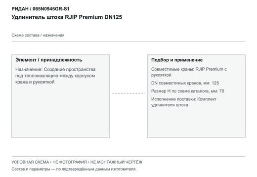 Удлинитель штока RJIP Premium DN125 — Ридан 065N0945GR-S1