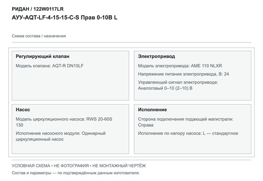 Узел АУУ-AQT-LF-4-15-15-C-S Прав 0-10 В L — Ридан 122W0117LR