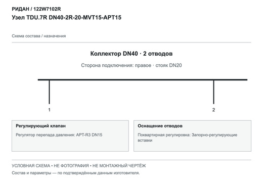 Узел TDU.7R DN40-2R-20-MVT15-APT15 — Ридан 122W7102R