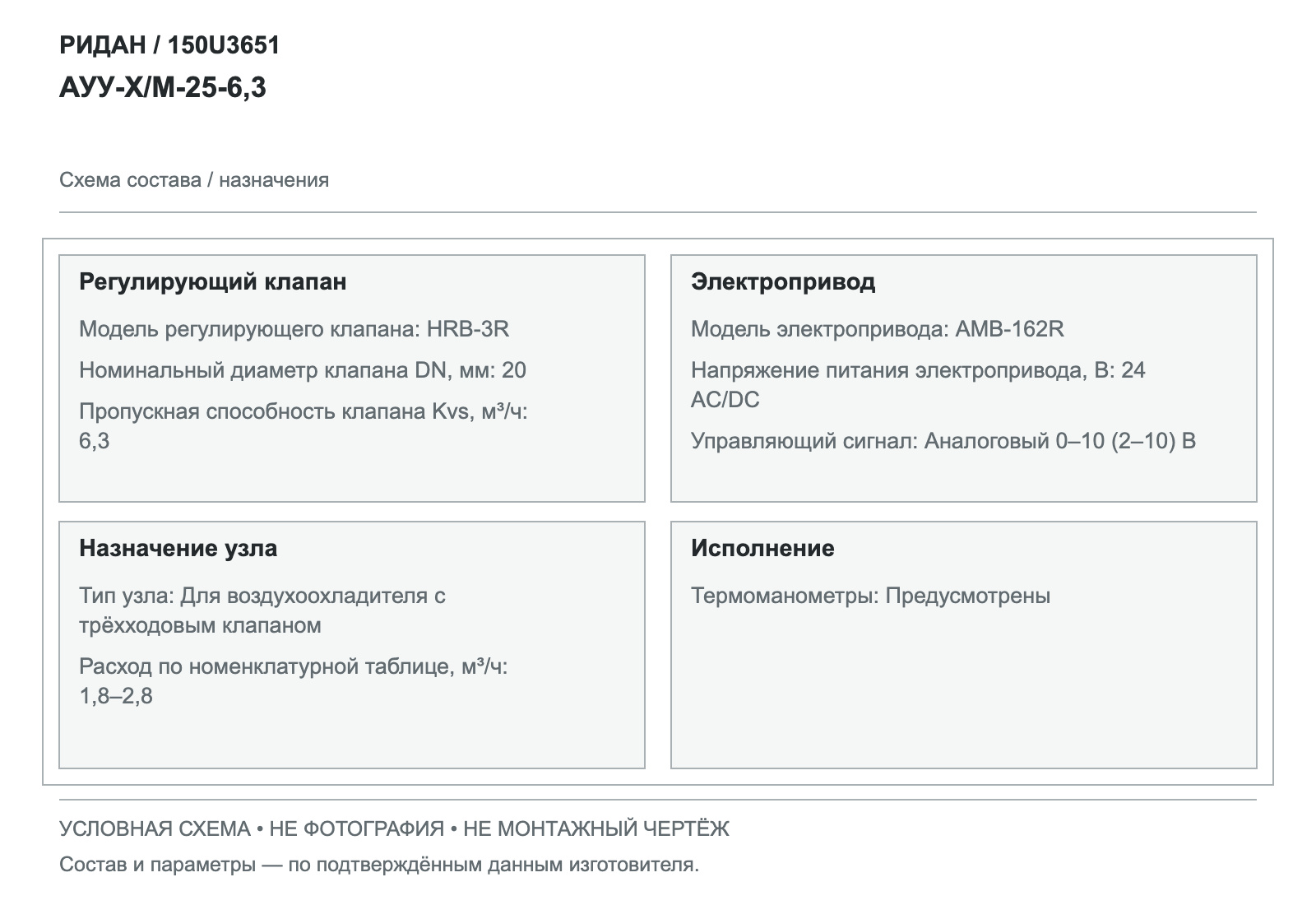 Узел АУУ-Х/М-25-6,3 — Ридан 150U3651