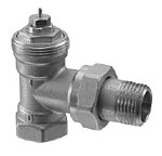 Клапан угловой радиаторный, DIN, 2-трубная система, PN10, DN20, kv 0.31...1.41