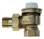 Клапан типа H (серии V2050), Ру 10, 130 С, dPmax=1бар, никелированная красная бронза, угловой 1/2", Kvs 5.0