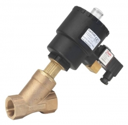 Клапан с пневмоприводом, присоединение G 1 1/4, DN 32 мм, Kv 29 м3/ч, уплотнение PTFE, корпус бронза, рабочая температура от -30 до +180 С