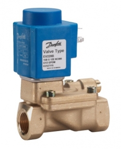 Клапан соленоидный EV220 В, нормально закрытый ( при отсутствии тока на катушке), для воды и нейтральных жидкостей, Ду 40 мм, Кvs 24 м3/ч, G 1 1/2
