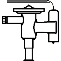 Клапан терморегулирующий TUB т R404A/R507C, узел 5, 34 бар, 2,80 kW, 1/4 in x 1/2 in, угловой, трубка 800 мм, под пайку
