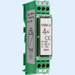Преобразователь температуры измерительный на монтажную рейку, HSM-I 0/+100°C, PT100, активный выход, 4...20 мA, 1101-6112-0000-301