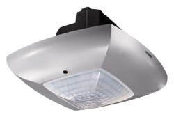 Датчик присутствия compact office DIM SR, потолочный, серебро, зона обнаружения сидящего 4,5 м, идущего 7 м