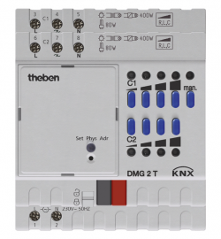 Диммер DMG 2 T KNX, базовый модуль линейки MIX2, 2-канальный, универсальный, для всех типов ламп