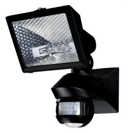 Датчик движения LUXA 102-150/500W BK, черный, с прожектором, угол 150°, зона обнаружения до 12 м, IP 54