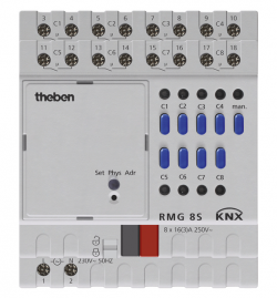 Базовый модуль актуатора RMG 8 S KNX, 8-канальный, расширение до 24 каналов, монтаж на  DIN рейку, IP 20