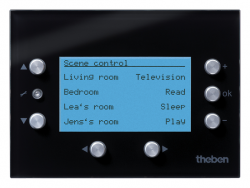 Комнатный термостат VARIA 826 KNX-BK, встроенный шинный контроллер, управление 2 системами отопления, 1 системой охлаждения, таймер, черное стекло
